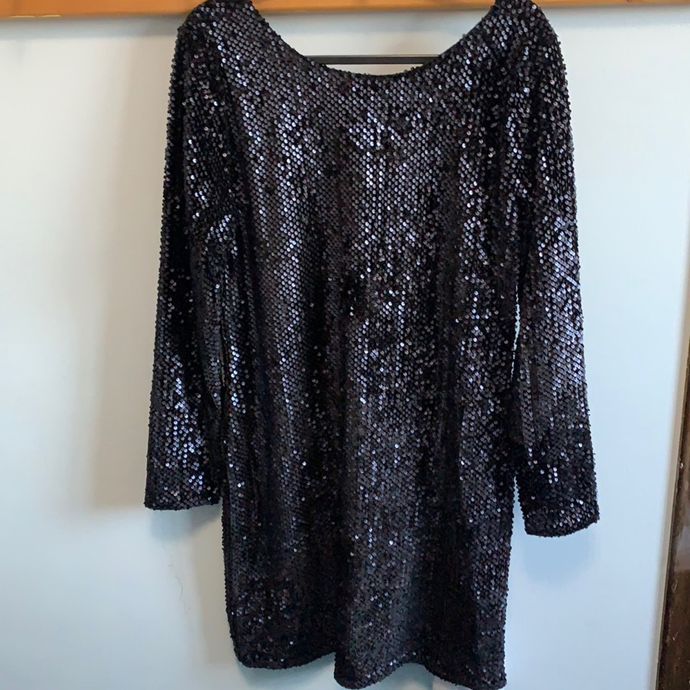 NWT Loft Black Sequin Dress